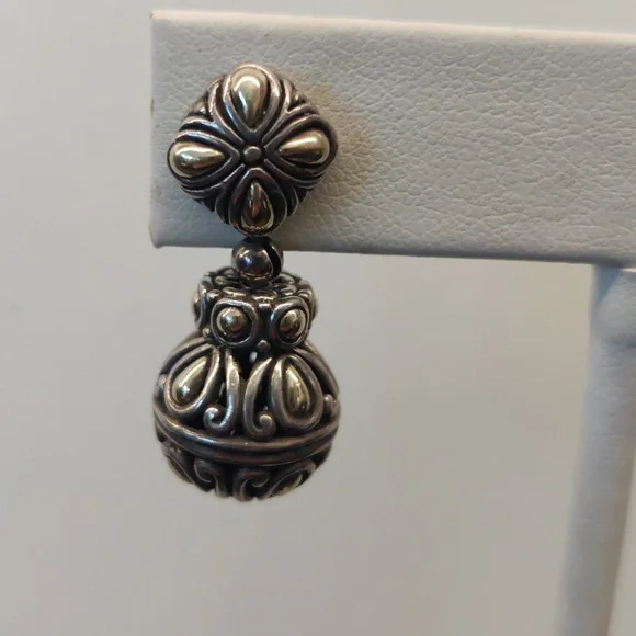 John Hardy 14:karat gold and sterling silver dangle bead earrings